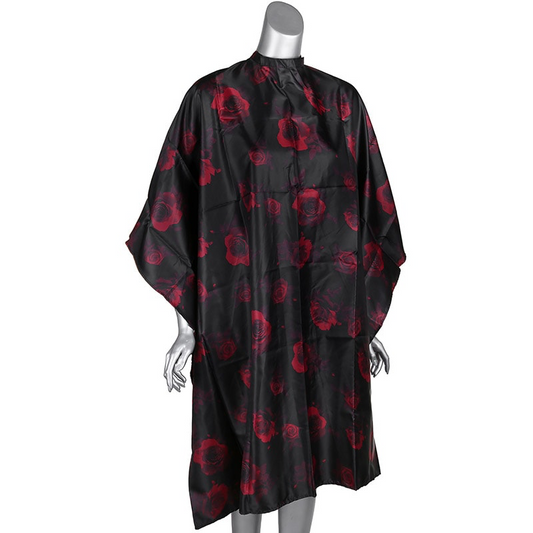 Cape Black with Rose Pattern, Water-Resistant, Studs