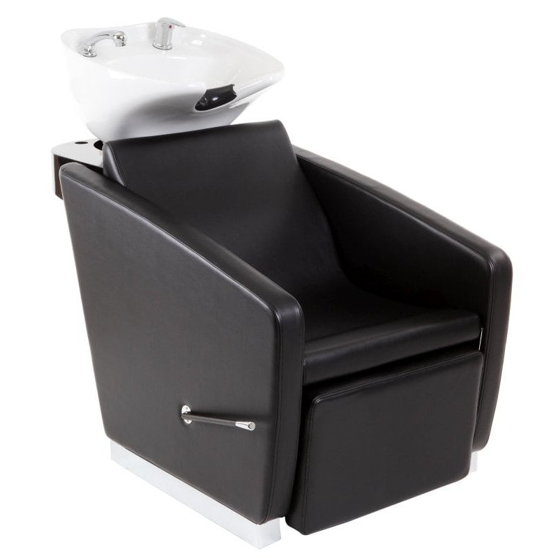 Shampoo Unit Turin, 0356 White Basin C36 & Black Chair