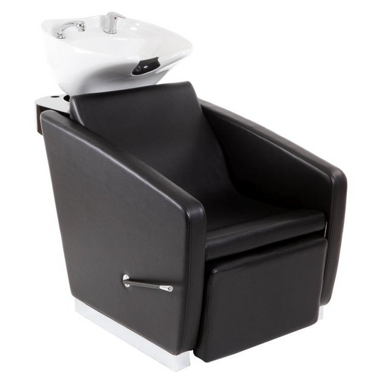 Shampoo Unit Turin, 0356 White Basin C36 & Black Chair