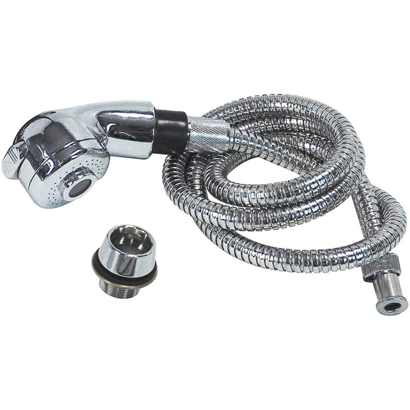 Hand Shower with Flexi-Pipe & Basin Collar, Dual Spray, Chrome, 1.2m